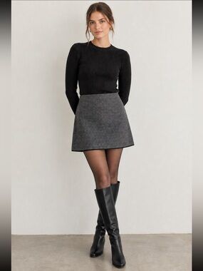 Aritzia Plaid Wool Mini Skirt